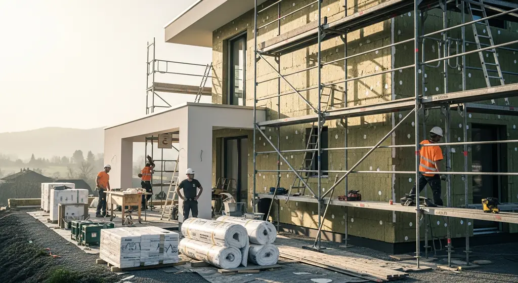 Chantier d'isolation en Suisse romande